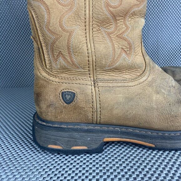 Ariat Workhog Boots Mens Size 9.5 EE Brown Square Toe Western Cowboy Work Boots - Picture 8 of 12